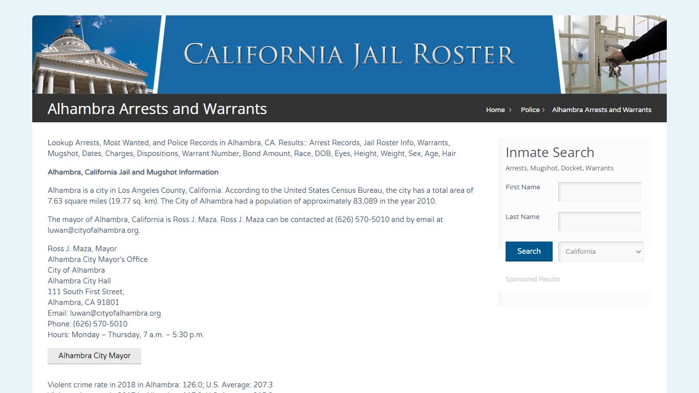 Alhambra Arrests and Warrants | Jail Roster Search